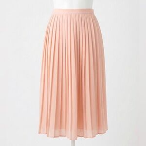 Vintage Forever 21 Peach A-Line Pleated Flowy Maxi Midi Dressy Skirt